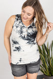 MARKDOWN ~ Addison Henley Tank - Black and White Tie Dye ~ In Store