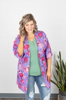 MARKDOWN ~ Kimono - Bright Purple Floral - In Store