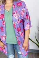 MARKDOWN ~ Kimono - Bright Purple Floral - In Store