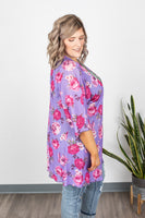 MARKDOWN ~ Kimono - Bright Purple Floral - In Store