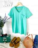 MARKDOWN ~ Sophie Pocket Tee - Turquoise ~ In Store