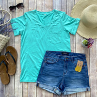 MARKDOWN ~ Sophie Pocket Tee - Turquoise ~ In Store