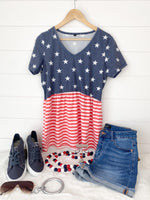 MARKDOWN ~ Sarah Ruffle Top - Stars and Stripes ~ In Store