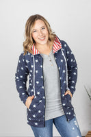 MARKDOWN ~ Stars and Stripes Zip Up Hoodie--In Store S thru 3X