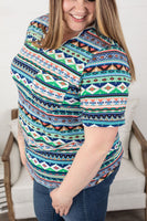 MARKDOWN ~ Sophie Pocket Tee - Bold Aztec ~ In Store