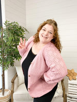 Beverly Button Cardigan - Mauve ~In Store