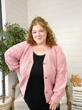 Beverly Button Cardigan - Mauve ~In Store