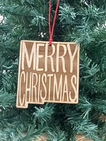 Merry Christmas NEW MEXICO NM Wooden Christmas Ornament