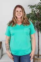 MARKDOWN ~ Sophie Pocket Tee - Turquoise ~ In Store