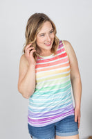 MARKDOWN ~ Summer Stripes Rainbow Tank - In Store