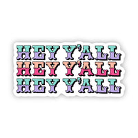 Teal "Hey Y'all" Sticker