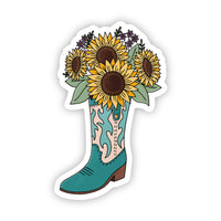 Cowboy Boot Flower Bouquet Sticker