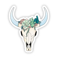 Longhorn Skull With Succulents StickerBM-0001-5232