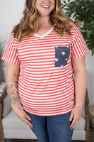 MARKDOWN ~ Chloe Cozy Tee - Stars and Stripes ~ In Store