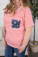 MARKDOWN ~ Chloe Cozy Tee - Stars and Stripes ~ In Store