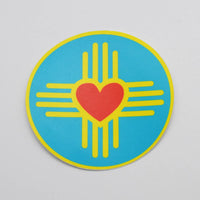 Zia Heart Turquoise Circle - Sticker