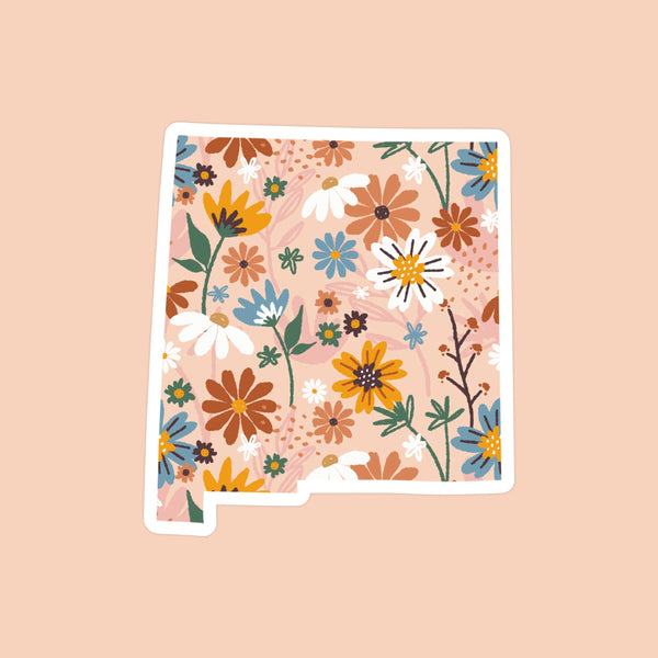 New Mexico Floral State Sticker