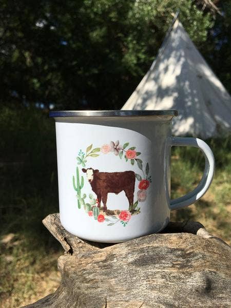 Cactus Wreath Calf Camp Mug