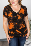 MARKDOWN ~ Olivia Tee - Black and Orange Tie Dye ~ In Store
