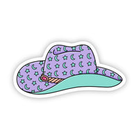 Purple & Blue Heart & Moon Cowgirl Sticker