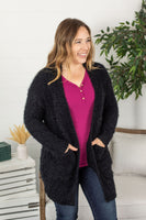 Fuzzy Cardigan - Classic Black ~ In Store