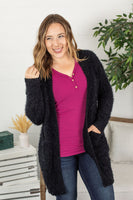 Fuzzy Cardigan - Classic Black ~ In Store
