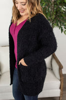 Fuzzy Cardigan - Classic Black ~ In Store