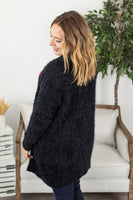 Fuzzy Cardigan - Classic Black ~ In Store