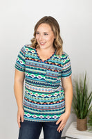 MARKDOWN ~ Sophie Pocket Tee - Bold Aztec ~ In Store