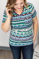 MARKDOWN ~ Sophie Pocket Tee - Bold Aztec ~ In Store