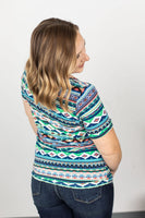 MARKDOWN ~ Sophie Pocket Tee - Bold Aztec ~ In Store