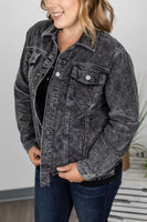 MARKDOWN ~ Destroyed Hem Corduroy Jacket - Black ~ In Store