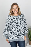 Cozy Leopard Sweater - Grey ~ In Store