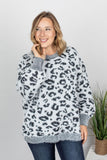 Cozy Leopard Sweater - Grey ~ In Store