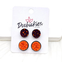 10mm Halloween Leopard & 12mm Orange Crystals in Black ~ In Store