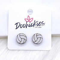 12 mm Acrylic Volleyballs -Sports Earrings ~ In Store