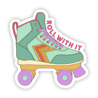 "Roll With Me" Retro Skate Sticker
