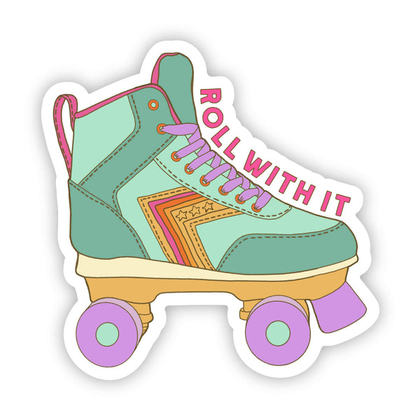 "Roll With Me" Retro Skate Sticker