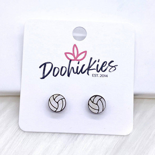 8 mm Acrylic Volleyballs -Sports Earrings ~ In Store
