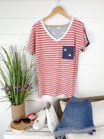 MARKDOWN ~ Chloe Cozy Tee - Stars and Stripes ~ In Store