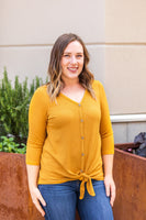 MARKDOWN ~ Riley Button Top - Mustard ~ In Store