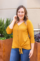MARKDOWN ~ Riley Button Top - Mustard ~ In Store
