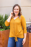 MARKDOWN ~ Riley Button Top - Mustard ~ In Store