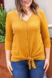 MARKDOWN ~ Riley Button Top - Mustard ~ In Store