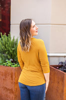MARKDOWN ~ Riley Button Top - Mustard ~ In Store