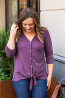 MARKDOWN ~ Riley Button Top - Plum ~ In Store