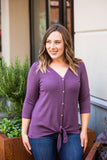 MARKDOWN ~ Riley Button Top - Plum ~ In Store