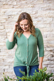 MARKDOWN ~ Riley Button Top - Sage ~ In Store