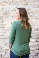 MARKDOWN ~ Riley Button Top - Sage ~ In Store
