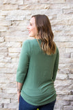 MARKDOWN ~ Riley Button Top - Sage ~ In Store